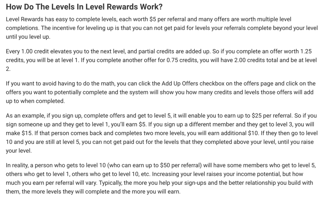 Level Rewards leveling system