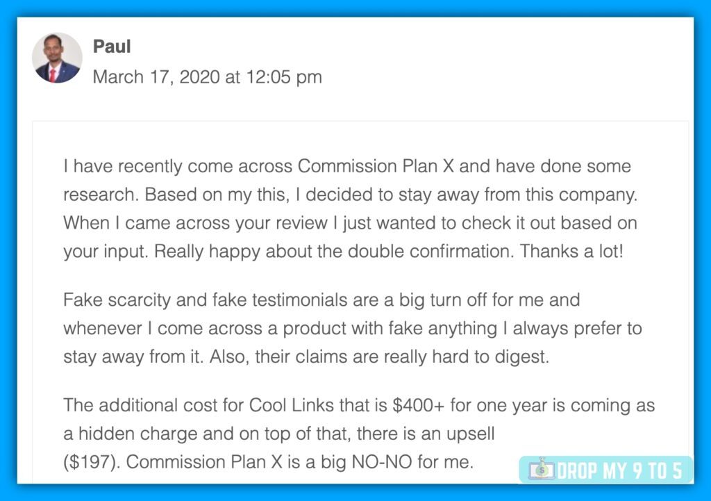 commission plan x reviews